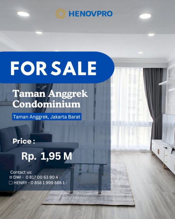 Dijual Apartemen Taman Anggrek Condo 2+1BR Best Unit City View