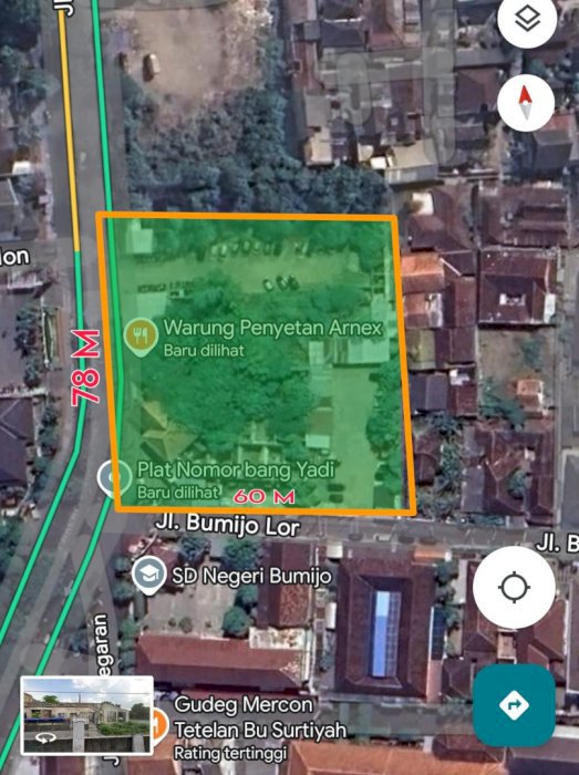 Tanah Pekarangan Dekat Tugu Jogja