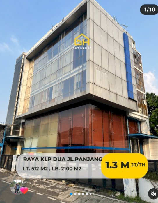 Disewakan Gedung 6 Lantai di Jalan Panjang Arteri Kelapa Dua  Jakarta