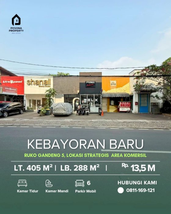 Jual ruko gandeng 5 di Kebayoran Baru