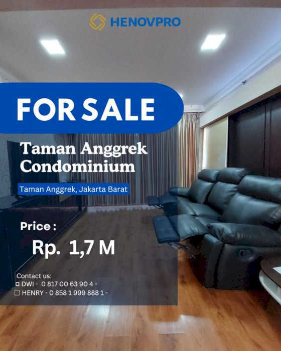 Investasi Terbaik Taman Anggrek Condo 2+1BR Best Unit City View