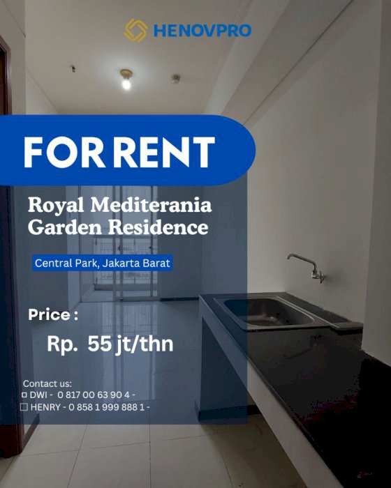 DISEWAKAN APARTEMEN Royal Mediterania Garden Residences 1BR