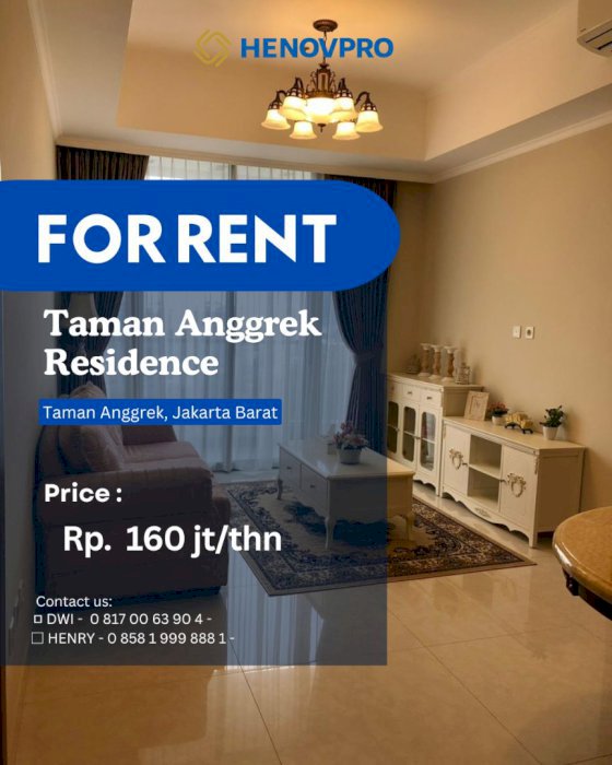 City View BRAND NEW Taman Anggrek Residence Unit 2+1BR FF