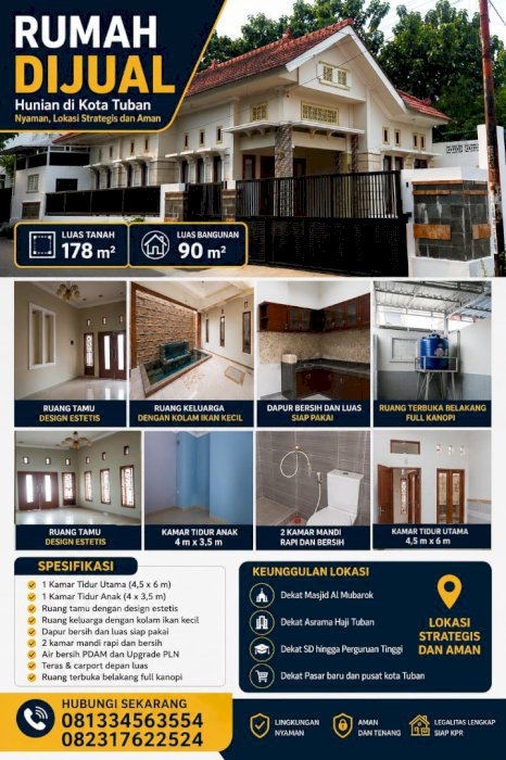 RUMAH DIJUAL Hunian Nyaman, Lokasi Strategis di Tuban
