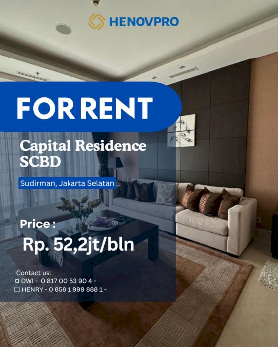 Disewakan Capital Residence SCBD Sudirman Best 3BR CITY VIEW