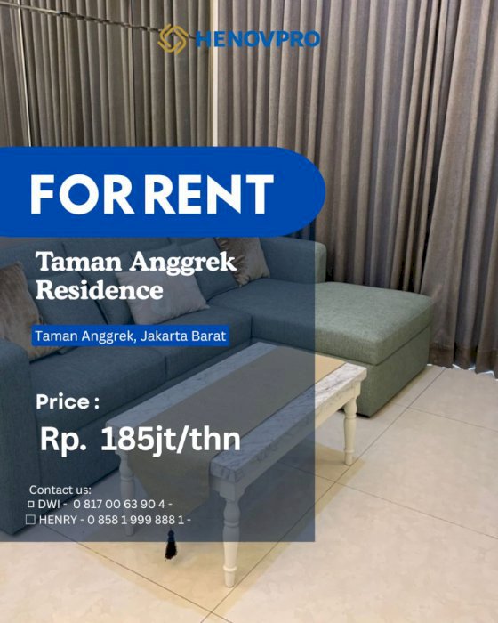 BRAND NEW Taman Anggrek Residence Unit 2+1BR Full Furnish