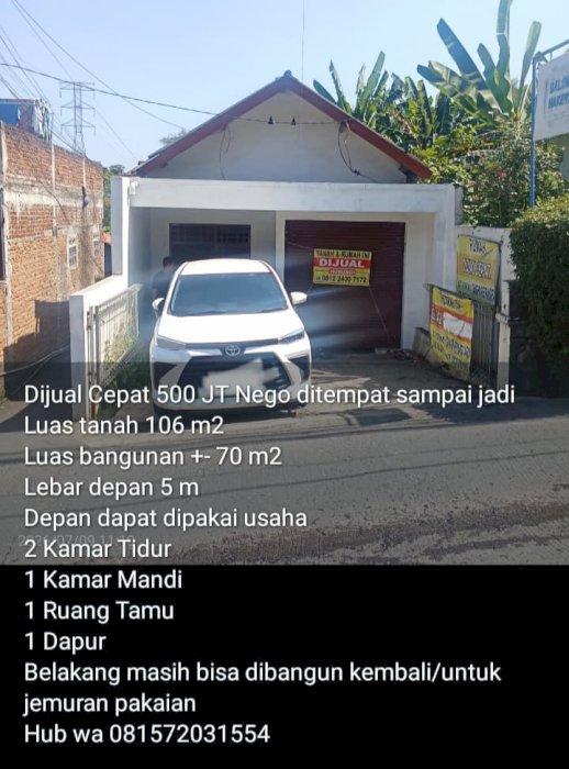 CEPAT RUMAH STRATEGIS DI UJUNGBERUNG-BISA UNTUK HUNIAN DAN USAHA