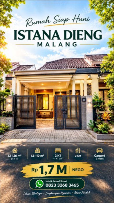 Di jual rumah siap huni Include Perabot di Perum Istana Dieng Malang